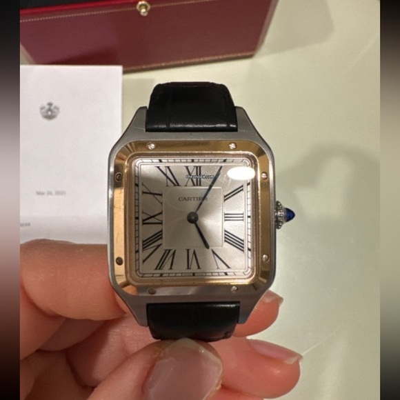 Cartier Santos Dumont
Large Model Pink Gold & Steel Case Alligator BR - Picture 4 of 4